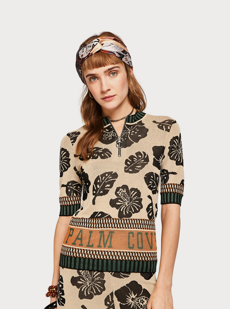 Knit Top With Zipper